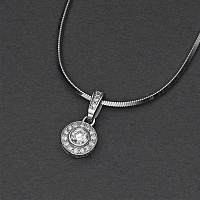 Sterling Silver Pendant with 18 Round-Cut Lab-Created Diamonds 0.188 CT.TW - изображение 4