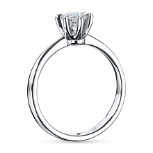 14K White Gold Ring with 1 Round-Cut Lab-Created Diamond 0.691 CT.TW