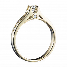 Yellow Gold Ring with 13 Round-Cut Diamonds 0.407 CT.TW