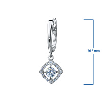 14K White Gold Earrings with 34 Round-Cut Lab-Created Diamonds 0.777 CT.TW - изображение 2