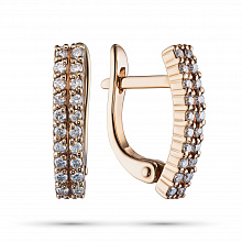 14K Rose Gold Earrings with 40 Round-Cut Lab-Created Diamonds 0.516 CT.TW