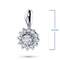 White Gold Pendant with 13 Round-Cut Lab-Created Diamonds 0.374 CT.TW - изображение 2