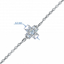 Sterling Silver Bracelet with 9 Round-Cut Lab-Created Diamonds 0.197 CT.TW