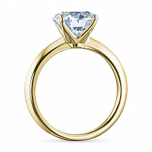 14K Yellow Gold Ring with 1 Round-Cut Lab-Created Diamond 2.17 CT.TW