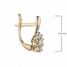 14K Yellow Gold Earrings with 22 Round-Cut Lab-Created Diamonds 0.472 CT.TW