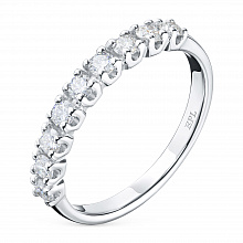 14K White Gold Ring with 9 Round-Cut Lab-Created Diamonds 0.334 CT.TW