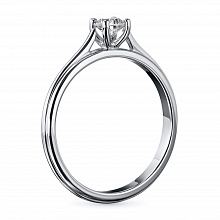 Sterling Silver Ring with 1 Round-Cut Lab-Created Diamond 0.284 CT.TW