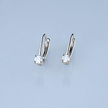 14K White Gold Earrings with 2 Round-Cut Lab-Created Diamonds 0.71 CT.TW