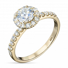 14K Yellow Gold Ring with 23 Round-Cut Lab-Created Diamonds 0.769 CT.TW