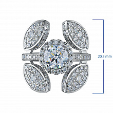 14K White Gold Ring with 144 Round-Cut Lab-Created Diamonds 2.645 CT.TW