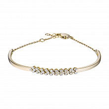 14K Yellow Gold Bracelet with 28 Round-Cut Lab-Created Diamonds 0.677 CT.TW