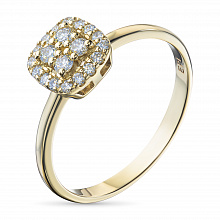 14K Yellow Gold Ring with 20 Round-Cut Lab-Created Diamonds 0.263 CT.TW