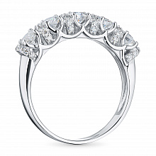 14K White Gold Ring with 47 Round-Cut Lab-Created Diamonds 1.071 CT.TW