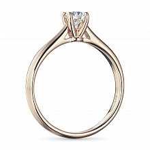 14K Rose Gold Ring with 1 Round-Cut Lab-Created Diamond 0.505 CT.TW