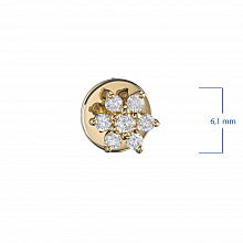14K Yellow Gold Earring Studs with 14 Round-Cut Lab-Created Diamonds 0.22 CT.TW