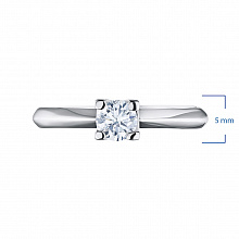 Sterling Silver Ring with 1 Round-Cut Lab-Created Diamond 0.299 CT.TW