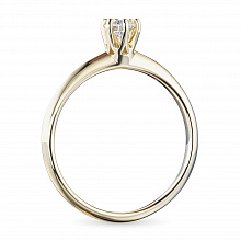 Yellow Gold Ring with 1 Round-Cut Diamond 0.3 CT.TW