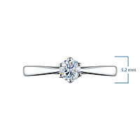 14K White Gold Ring with 1 Round-Cut Lab-Created Diamond 0.375 CT.TW - изображение 4