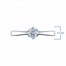 14K White Gold Ring with 1 Round-Cut Lab-Created Diamond 0.375 CT.TW