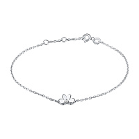 Sterling Silver Bracelet with 1 Round-Cut Lab-Created Diamond 0.023 CT.TW - изображение 1