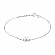 Sterling Silver Bracelet with 1 Round-Cut Lab-Created Diamond 0.021 CT.TW
