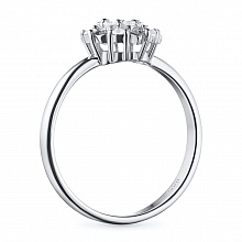 Sterling Silver Ring with 13 Round-Cut Lab-Created Diamonds 0.221 CT.TW