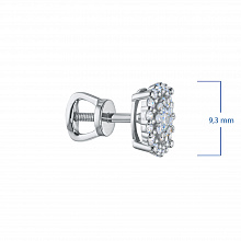 Sterling Silver Earring Studs with 54 Round-Cut Lab-Created Diamonds 0.838 CT.TW