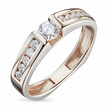 14K Rose Gold Ring with 11 Round-Cut Lab-Created Diamonds 0.774 CT.TW
