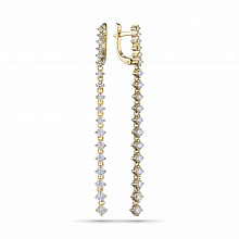 14K Yellow Gold Earrings with 36 Round-Cut Lab-Created Diamonds 2.141 CT.TW