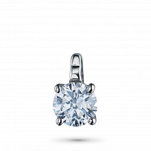 14K White Gold Pendant with 1 Round-Cut Lab-Created Diamond 0.309 CT.TW