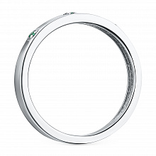 Sterling Silver Ring with 3 Round-Cut Emeralds 0.014 CT.TW