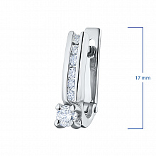 14K White Gold Earrings with 14 Round-Cut Lab-Created Diamonds 0.454 CT.TW