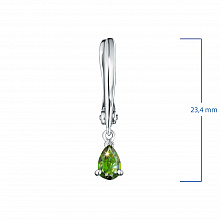 Sterling Silver Earrings with 2 Pear-Cut Chromdiopsides 1.501 CT.TW