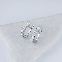 14K White Gold Earrings with 10 Round-Cut Lab-Created Diamonds 1.169 CT.TW