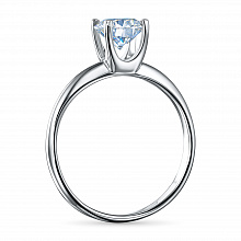 14K White Gold Ring with 1 Round-Cut Lab-Created Diamond 1.5 CT.TW