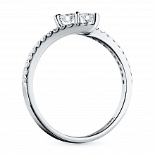 Sterling Silver Ring with 28 Round-Cut Lab-Created Diamonds 0.313 CT.TW
