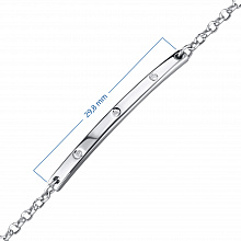 Sterling Silver Bracelet with 3 Round-Cut Diamonds 0.018 CT.TW