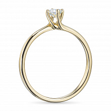 14K Yellow Gold Ring with 1 Round-Cut Lab-Created Diamond 1.045 CT.TW