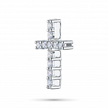 14K White Gold Pendant with 11 Round-Cut Lab-Created Diamonds 0.943 CT.TW