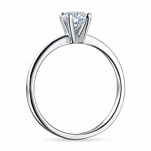 14K White Gold Ring with 1 Round-Cut Lab-Created Diamond 1.45 CT.TW