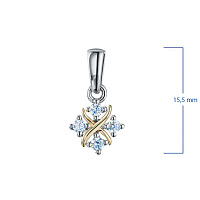 14K White and Yellow Gold Pendant with 4 Round-Cut Lab-Created Diamonds 0.123 CT.TW - изображение 7