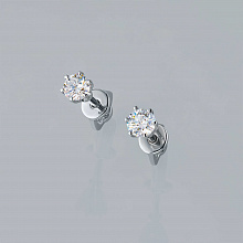 Sterling Silver Earring Studs with 2 Round-Cut Lab-Created Diamonds 0.454 CT.TW
