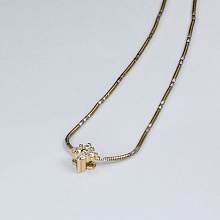 Yellow Gold Pendant with 4 Round-Cut Diamonds 0.077 CT.TW