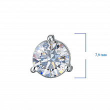 14K White Gold Pendant with 1 Round-Cut Lab-Created Diamond 1.507 CT.TW