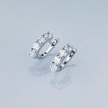 White Gold Earrings with 8 Round-Cut Lab-Created Diamonds 1.878 CT.TW