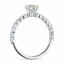 Sterling Silver Ring with 17 Round-Cut Lab-Created Diamonds 0.607 CT.TW