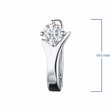Sterling Silver Earrings with 2 Round-Cut Lab-Created Diamonds 0.47 CT.TW