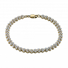 14K Yellow Gold Bracelet with 124 Round-Cut Lab-Created Diamonds 4.513 CT.TW