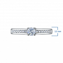 Sterling Silver Ring with 20 Round-Cut Lab-Created Diamonds 0.264 CT.TW