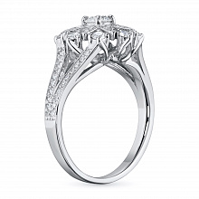 14K White Gold Ring with 65 Round-Cut Lab-Created Diamonds 0.888 CT.TW